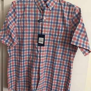 Chaps Orange and Blue Casual Button Down Shirt